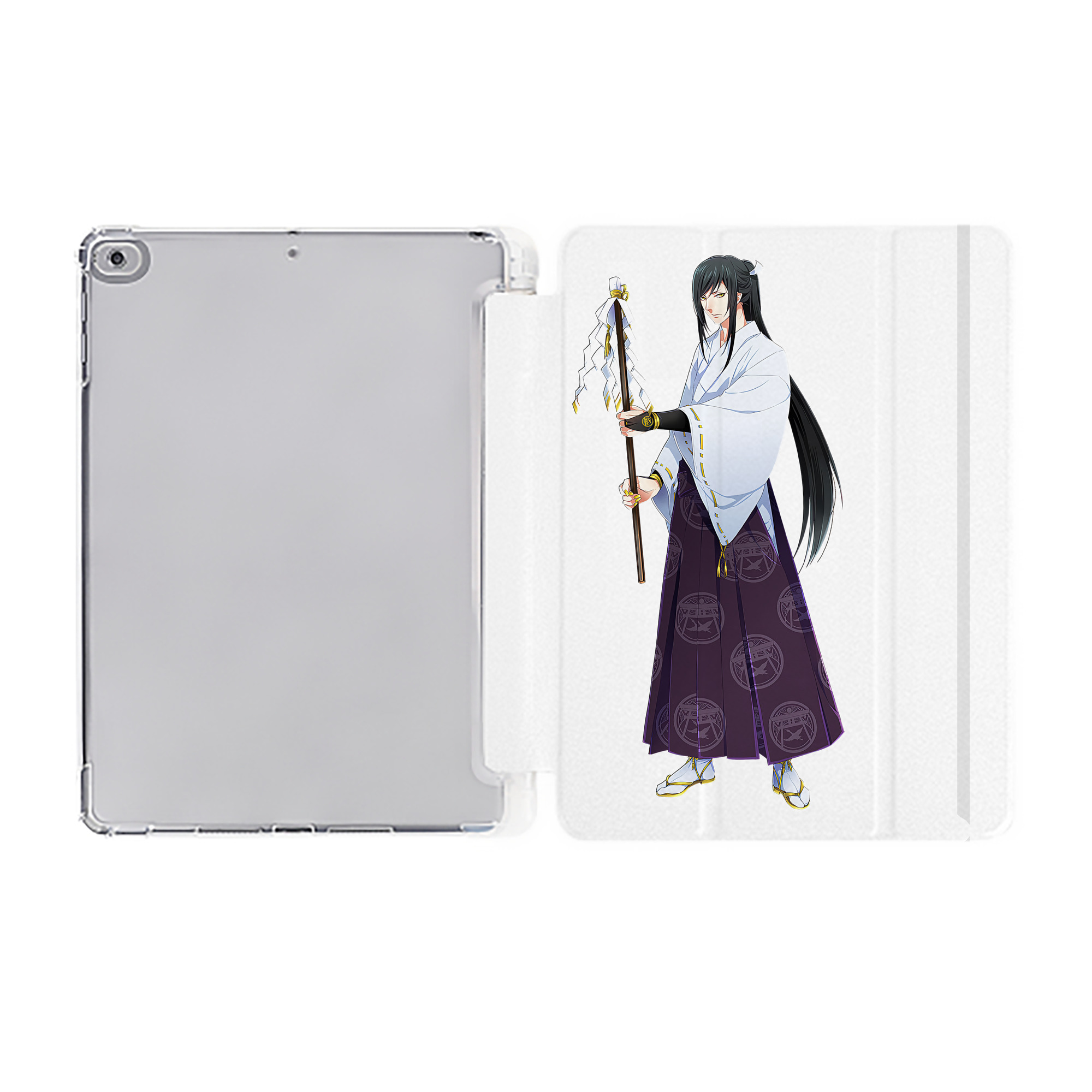 （画像用） 刀剣乱舞 Touken Ranbu IPad ケース ペン収納付き 三つ折りスタンド PUレザー×シリコン 対応機種9.5/10.5/10.9インチ